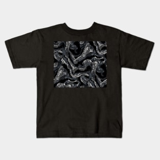 Black and White Beach Waves Kids T-Shirt